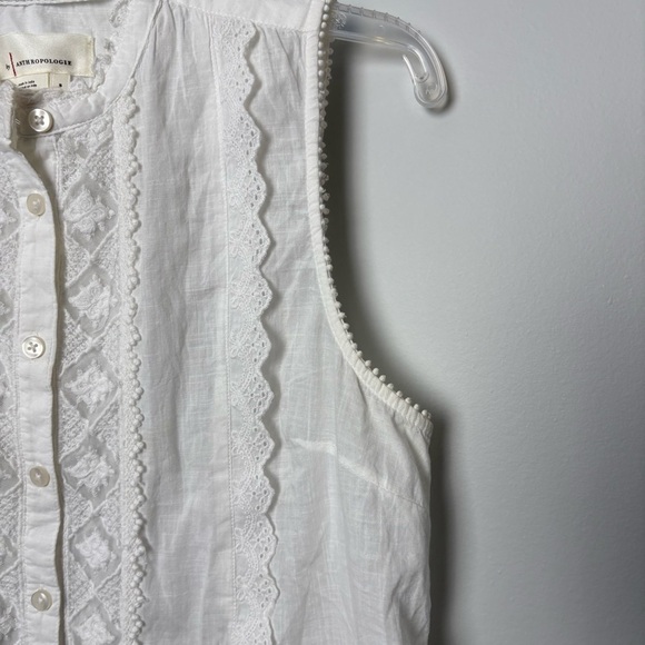 Anthropologie White Eyelet Embroidered Tank - Picture 7 of 8